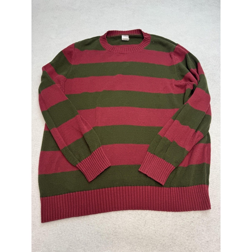 A Nightmare On Elm Street Sweater Mens XL Red Stripe Freddy Krueger Pullover
